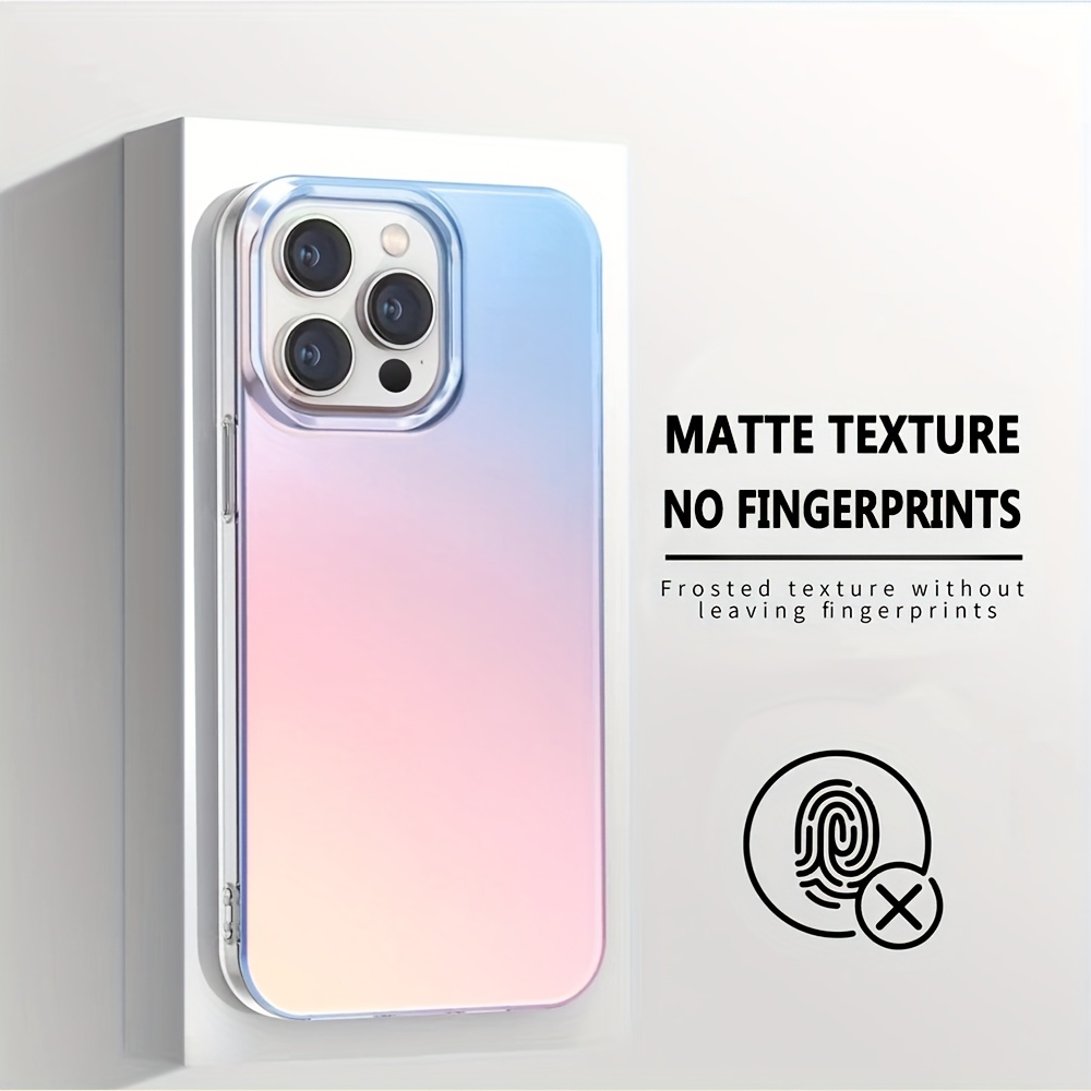 Phone Case: Imd Craft Gradient Laser Chameleon Color Changing Phone Case, Large Frame, Matte Anti-fingerprint Shockproof Cover For Iphone 17/16/15/14/13/12/11 Pro Max