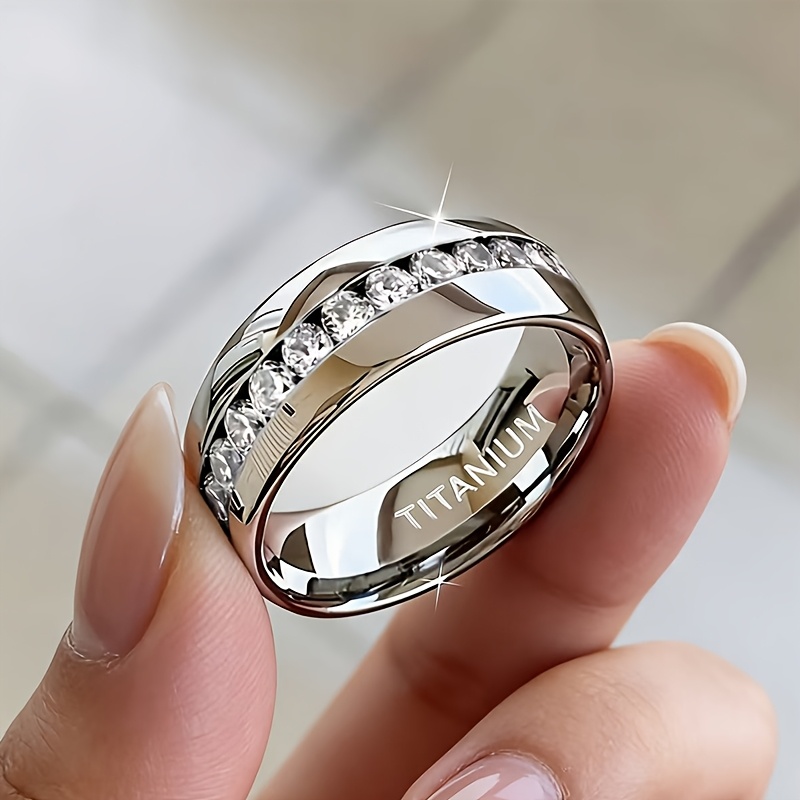 6mm wide womens fashion wedding engagement ring   permanent non fading   valentines day gift
