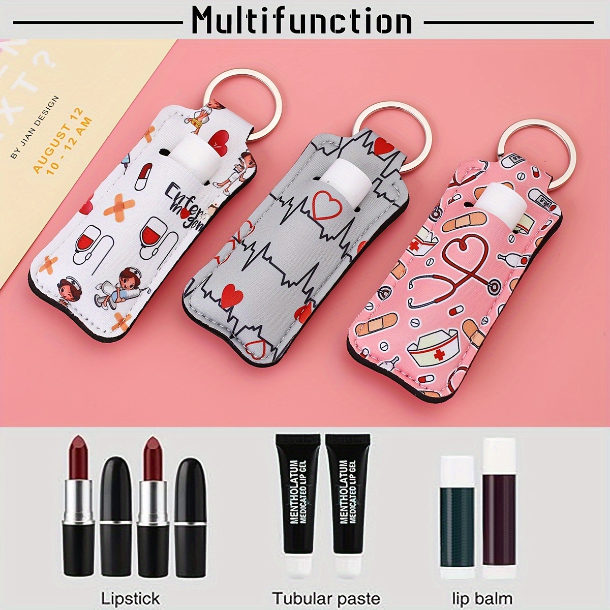 nurse themed lipstick keychain holders design Temu United Kingdom