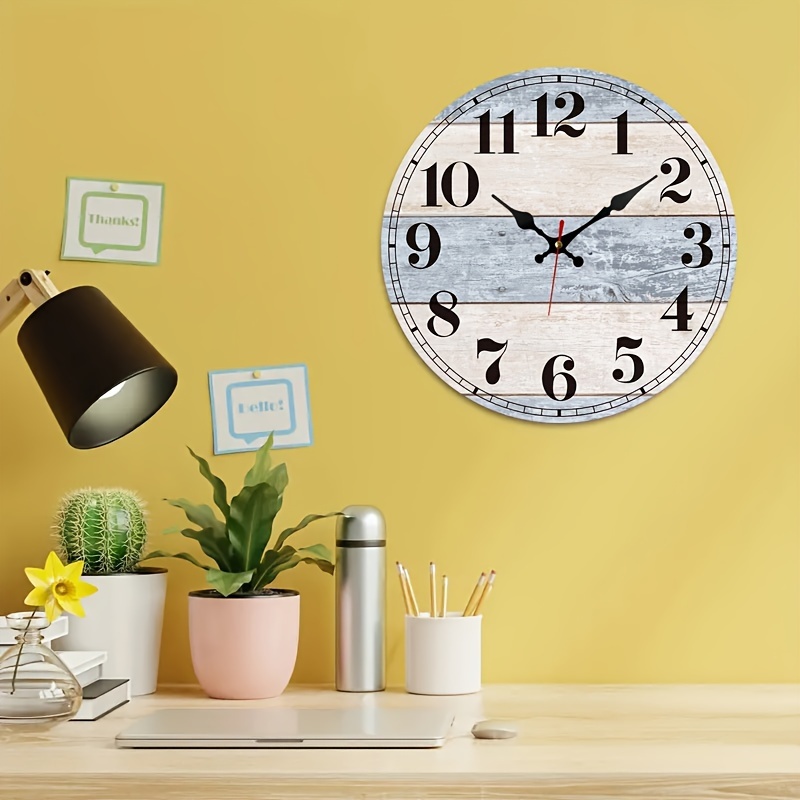 reloj de pared silencioso de inspiración rústica de madera