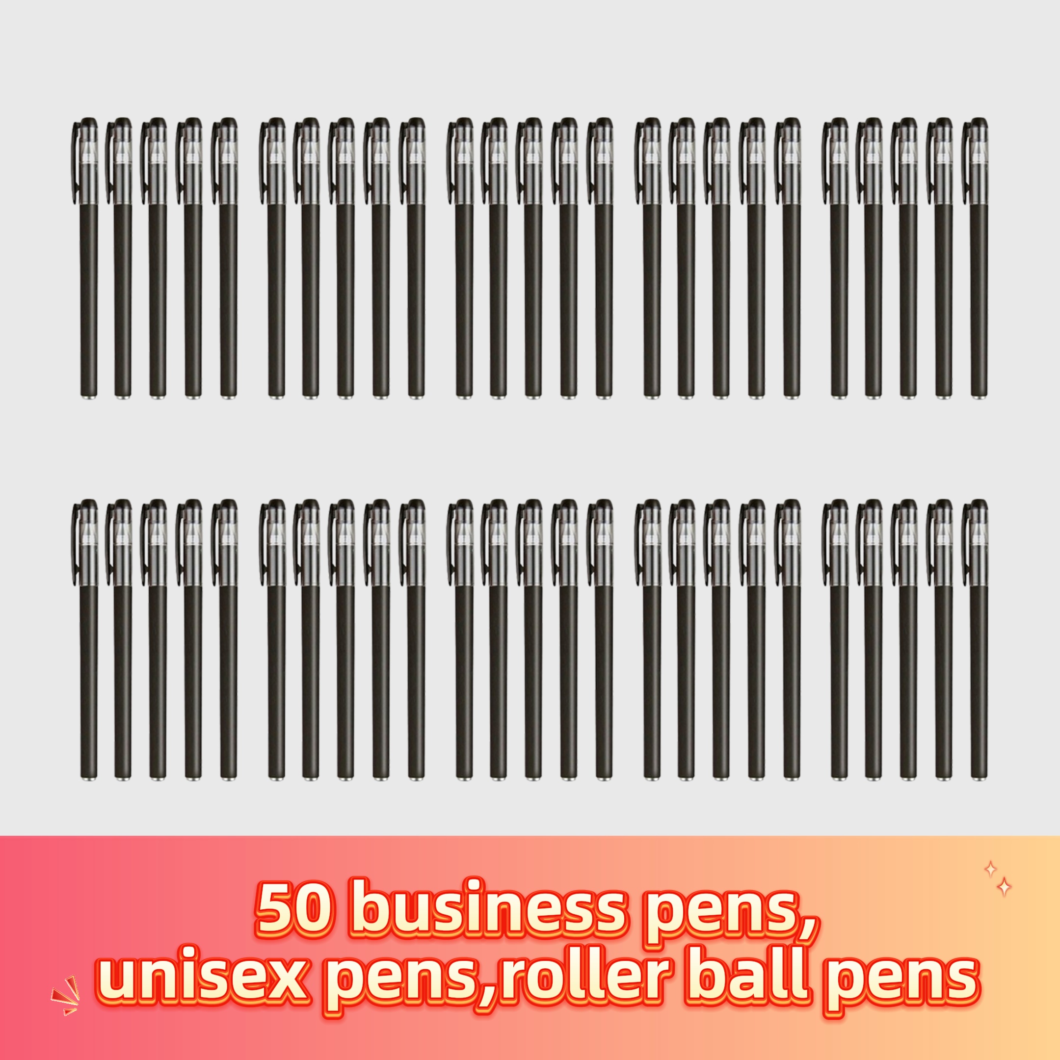 

50pcs, 50pcs Business Pen, Black Frosted Pen, Neutral Pen, Stationery Student