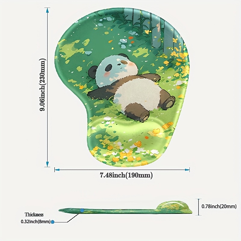TEMU 1pc Mignonne Panda & Oreilles de Souris Coussin de Poignet, 10x9.06 Pouces, Tapis de Bureau Ergonomique pour Jeux Vidéo avec Texture