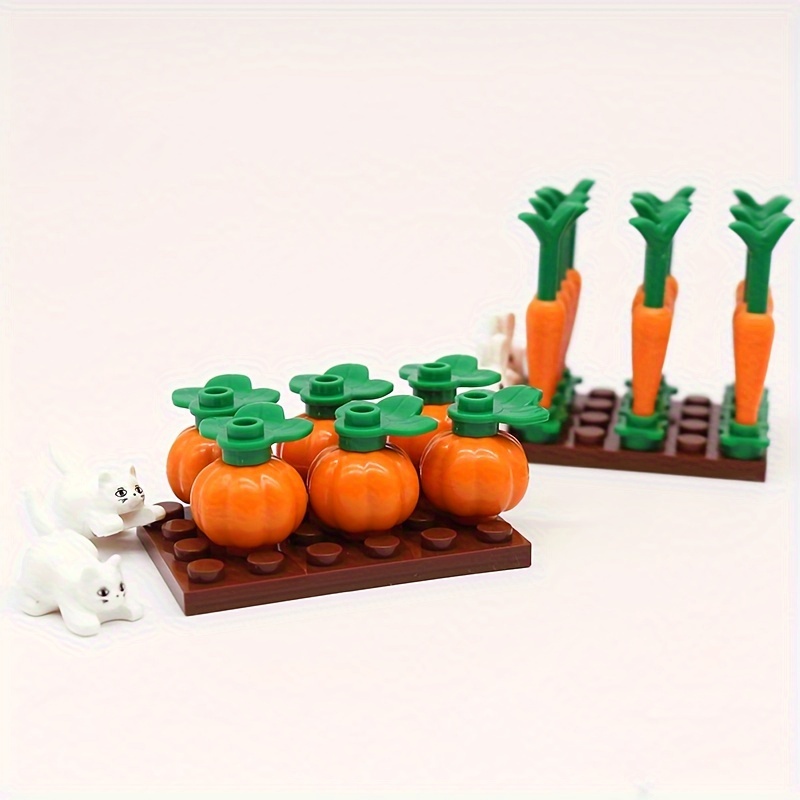 Halloween Pumpkins Patch Carrot Field Building Block Set