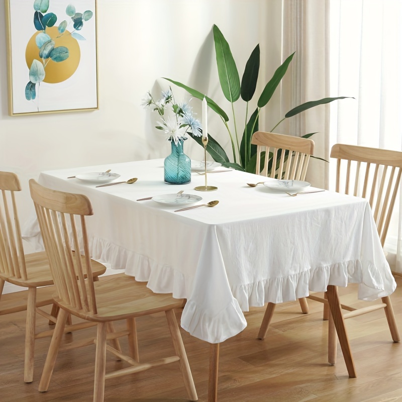 1ps water washable cotton tablecloth with micro pleated   suitable for wedding decorations and party table settings