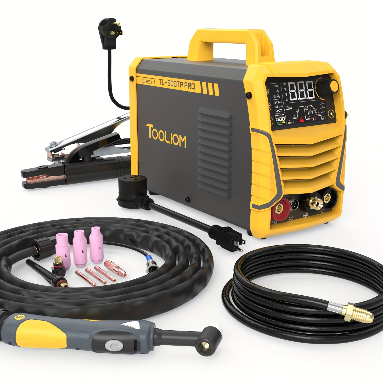 

Tig Welder With Welding Machine Tig/spot Tig/ Tig/stick 110&220v Dual Voltage With Large Digital Display