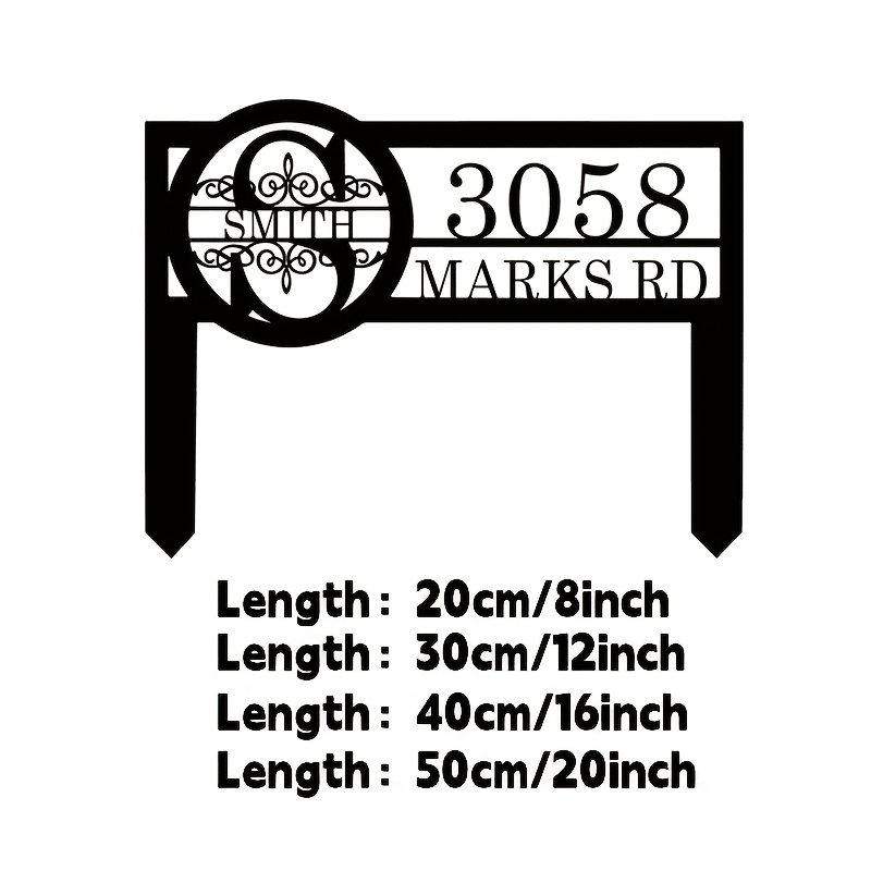TEMU 2d Flat - 【2d Flat】 2d Flat - [2d Flat] 2d Customized Outdoor Address Sign With And Letter Combination For Personalized Courtyard Signage,