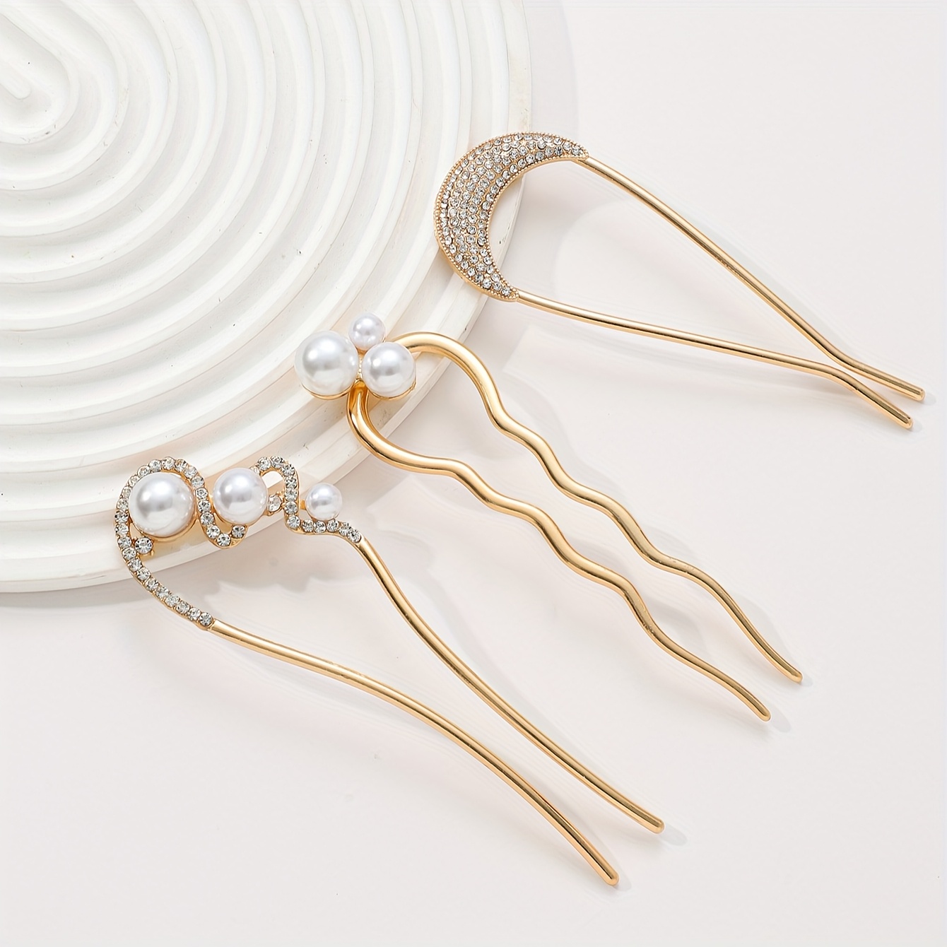 3-sets Pearl High-end Hair Sticks