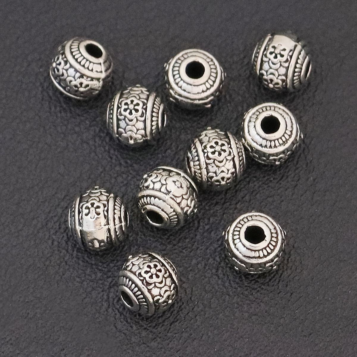 TEMU 30pcs Vintage-inspired Double Layer Flower Spacer Beads, Alloy - For Making - Bracelets & Necklaces - Ideal Gift For Crafters