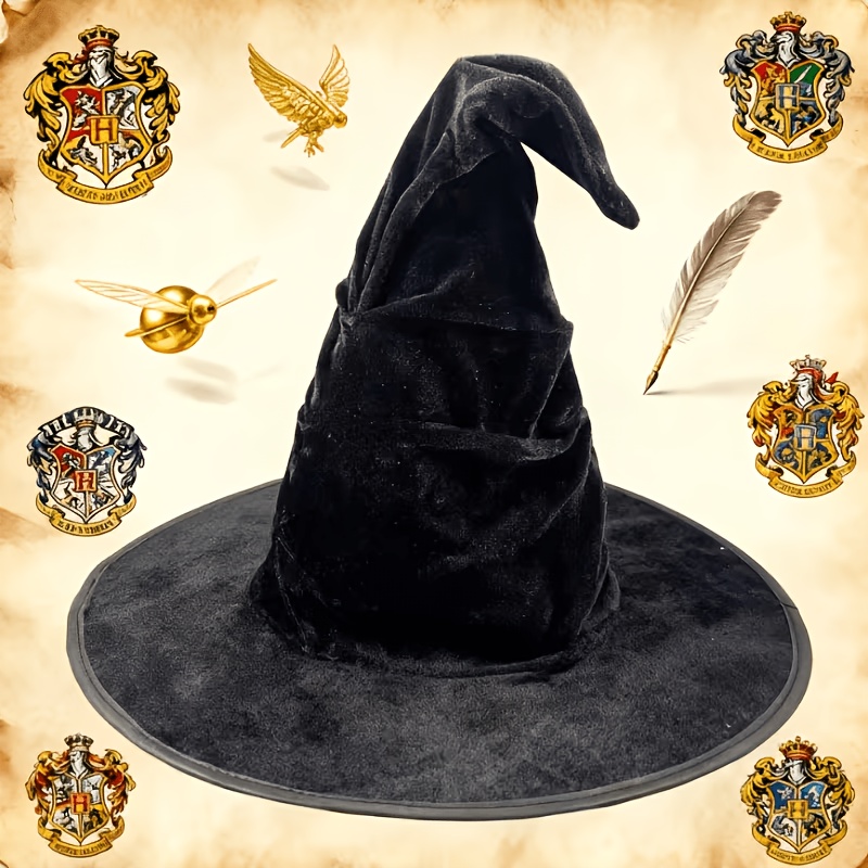 TEMU Cappello da Stropicciato Warner Bros. per Halloween, Cappello da Festa, Cappello da Strega in Peluche , Accessorio per Costume, Copricapo, per