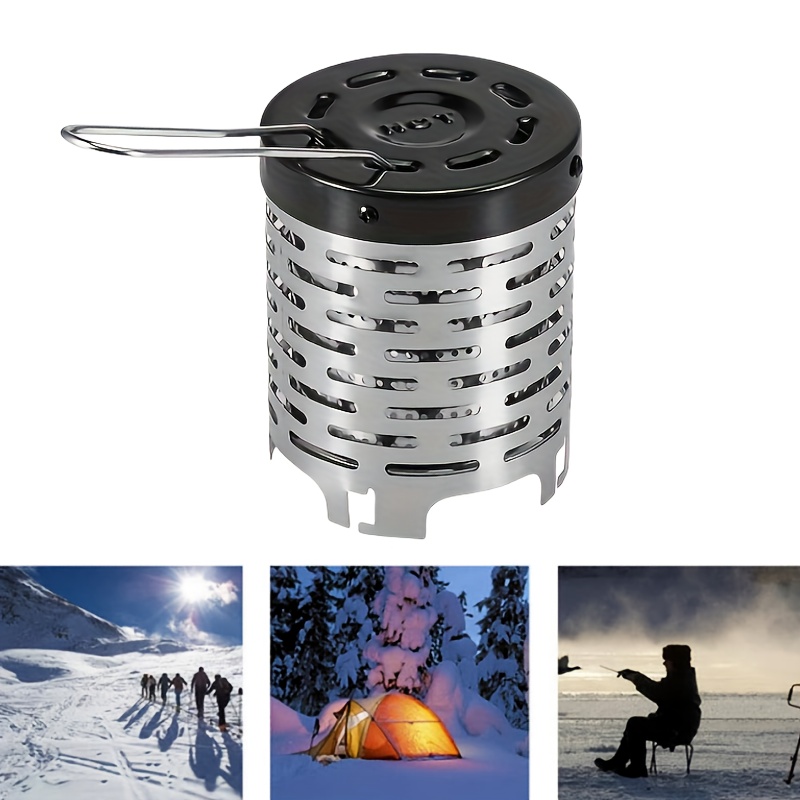 one portable mini heating pad stainless   warmer tent heater device   outdoor backpacking and camping 0