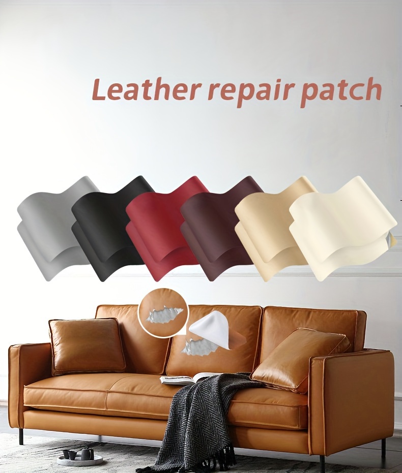 Parche De Reparación De Cuero Autoadhesivo Marrón, Cinta De Reparación De Cuero De 11.8 X 7.8 Pulgadas, Parche De Reparación De Cuero Para Muebles, Asiento De Automóvil, Sofá, Silla, Sillas De