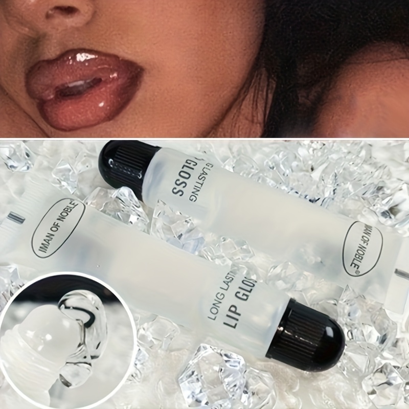 1 2pcs shiny transparent lip gloss moisturizing lip oil full lips gloss base high gloss end lip gloss for a shiny   lip