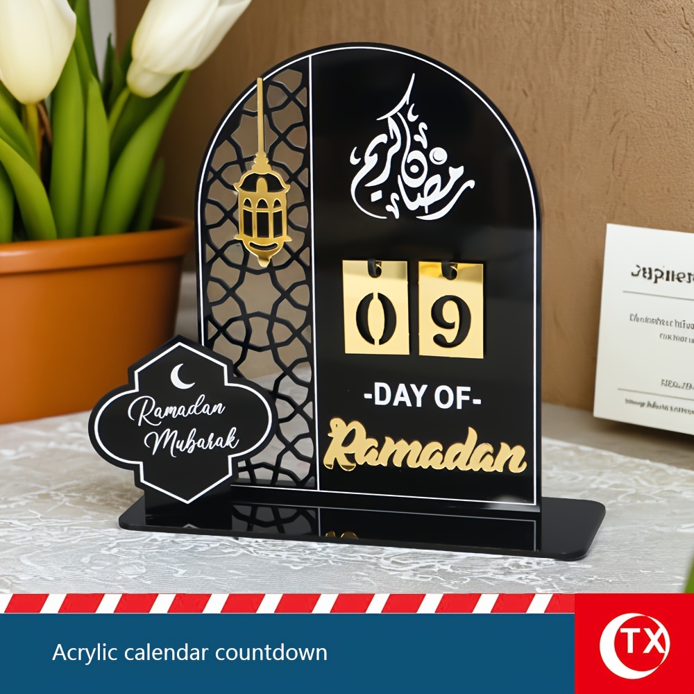 An acrylic Ramadan calendar for Ramadan Qaim and Eid al-Fitr, as well as tabletop decorations decorated with Islamic themes, are home works of art for festive decorations.