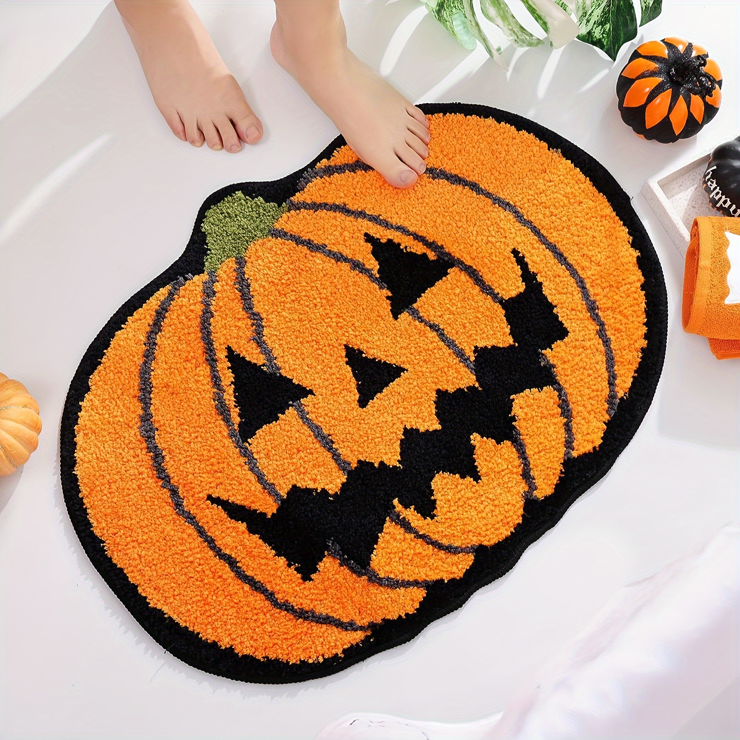 

Bathroom Rugs, Pumpkin Decorations, Bathroom Bath Mats, Family Bathroom Decorations, Holiday Cute Decorations Non-slip, Suitable For Doorways, Bedrooms, Kitchens (31×20in)