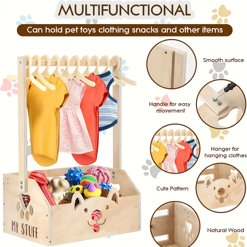 hunde kleiderschrank organizer holz hängegestell