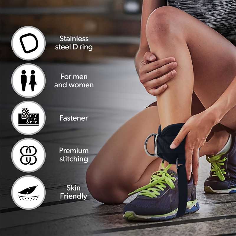 Bacak Kaldırma, Deadlift, Denge Antrenmanı, Bacak Uzatma ve Güç Antrenmanı İçin Ağır Hizmet Tipi Ayak Bileği Sabitleyici ve Bacak Uzatma_voghion.com