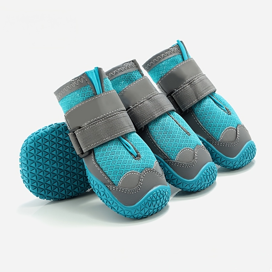 4pcs Water-Resistant Dog Boots with Adjustable Straps