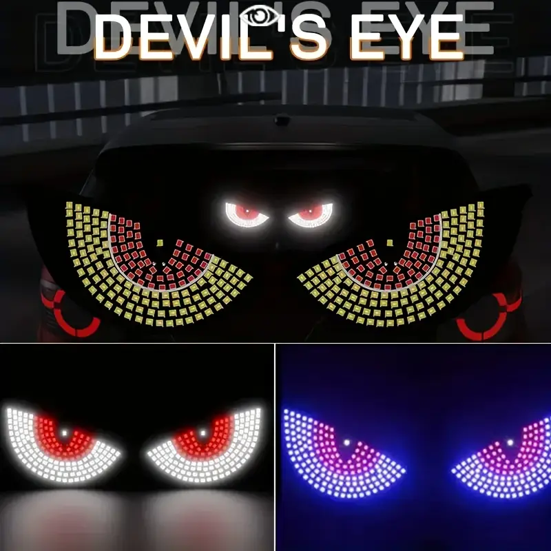 Lot De 2 Lumières LED Devil Eyes Pour Voiture - Yeux Du Diable Programmables Avec App Et Télécommande