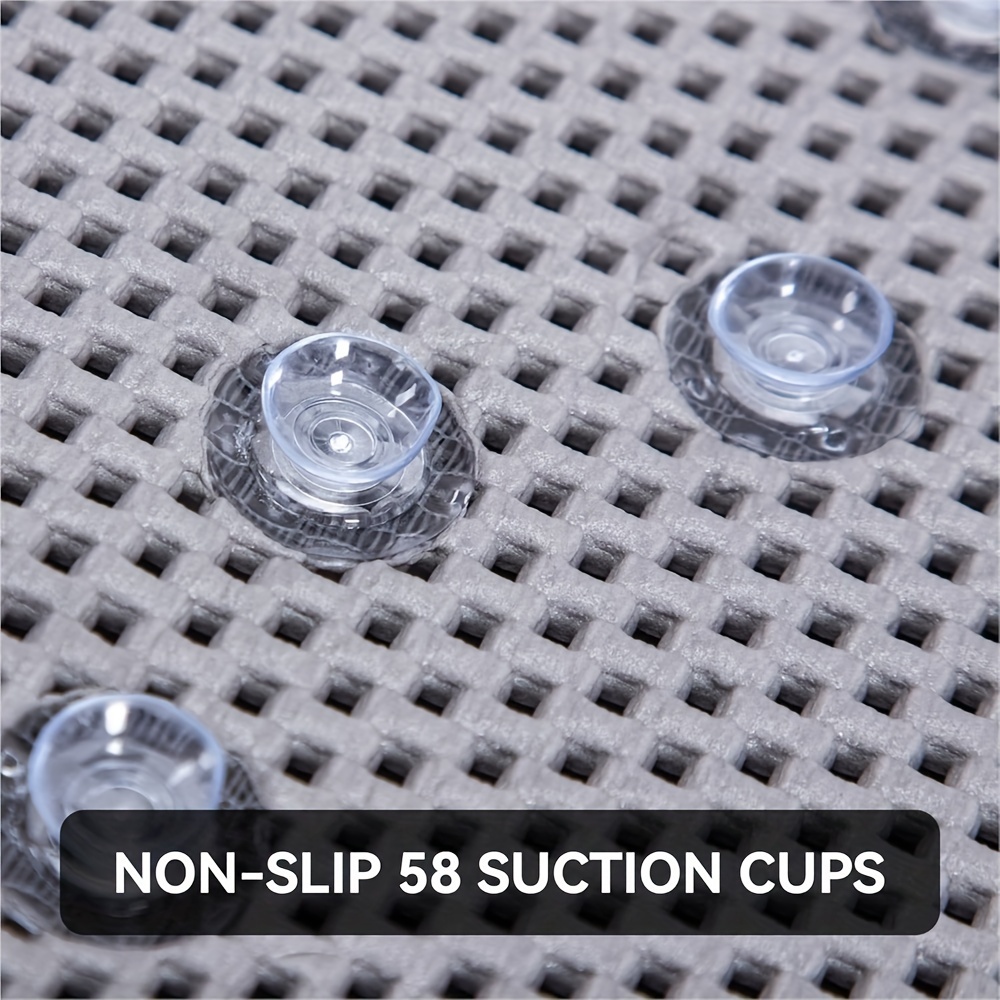 anti slip bathtub mat pvc machine washable mildew resistant with drain holes and suction cups soft cushioned shower floor grip for bathroom safety details 1