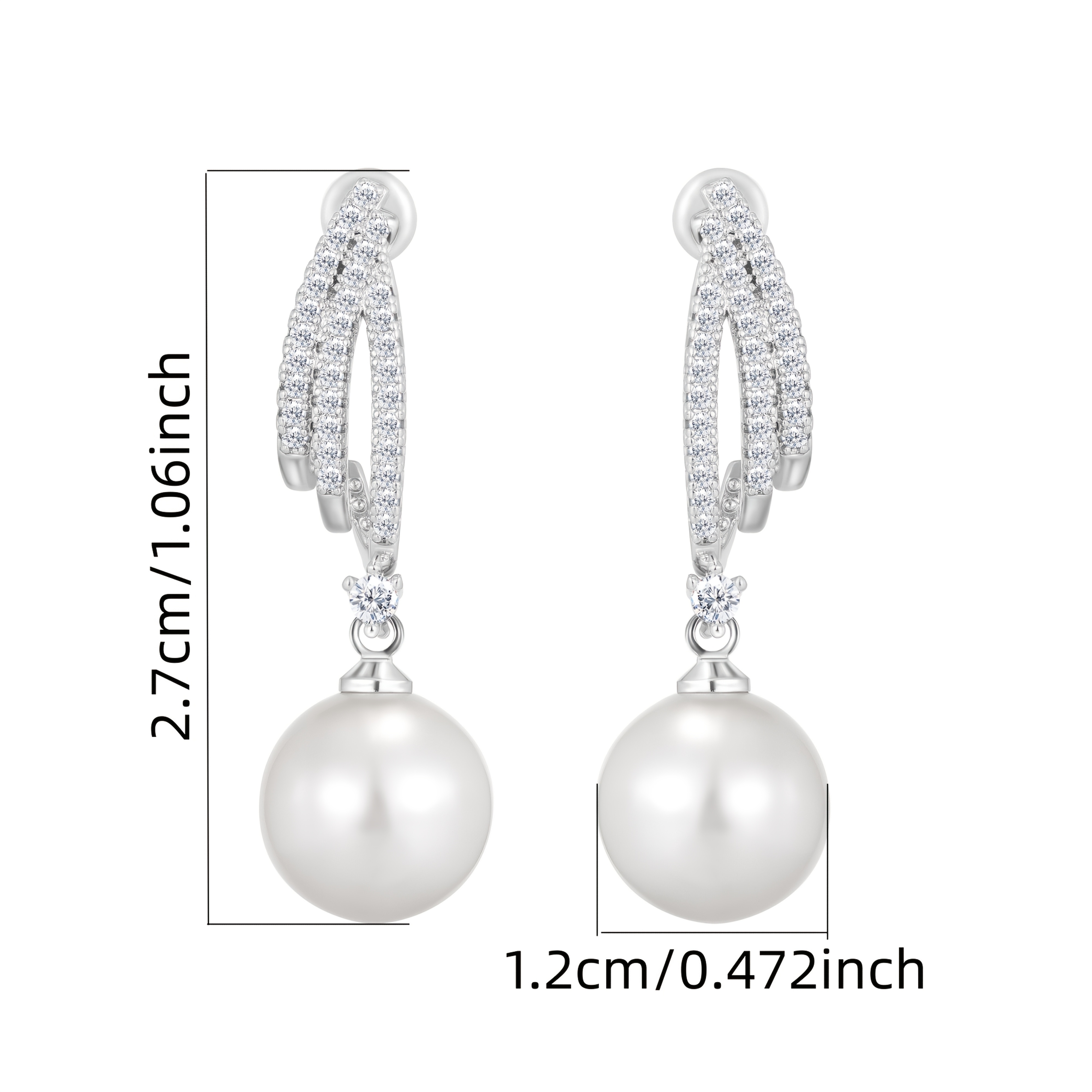 Image of 925 Synthetic Zirconia Stud Earrings High-end Luxury Ladies Jewelry Elegant Sexy Fashion Trend Christmas Carnival Valentine's Day Holiday Gift Birthday Gift With Exquisite Packaging Gift Box
