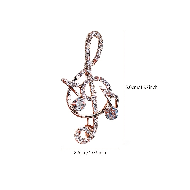 Fashionable Full-drill Musical Note Brooch For Dresses, Shirts, Suits, Formal Wear, Sweaters, Scarves, Shawls, Coats - Simple And Exquisite Pin, Corsage, Clothing Collar Accessory, Gift