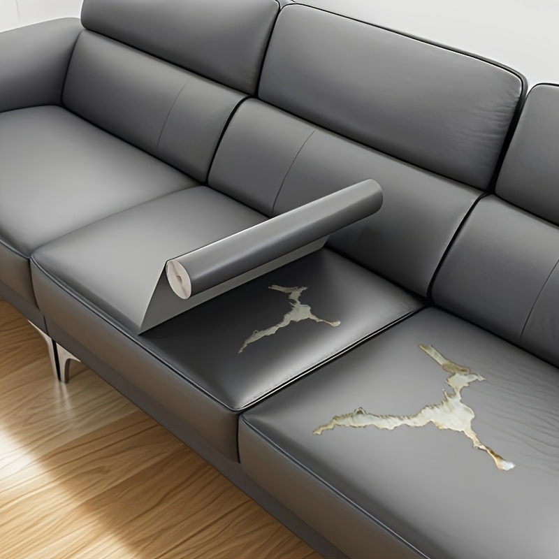 Wapasezyar Selbstklebende Leder-Reparaturfolie 40x160cm - Atmungsaktiver Kunstleder-Patch Für Sofa, Autositze & Möbel