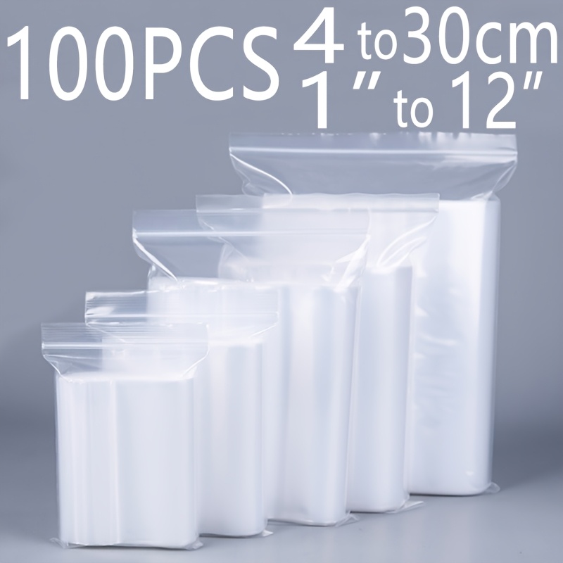100pcs multi specification reusable plastic packaging bags reusable sealed lock bags gift bags double layer thickness 0 062 mm clothing plastic vacuum bags jewelry plastic packaging bags transparent decorative bags multi functional
