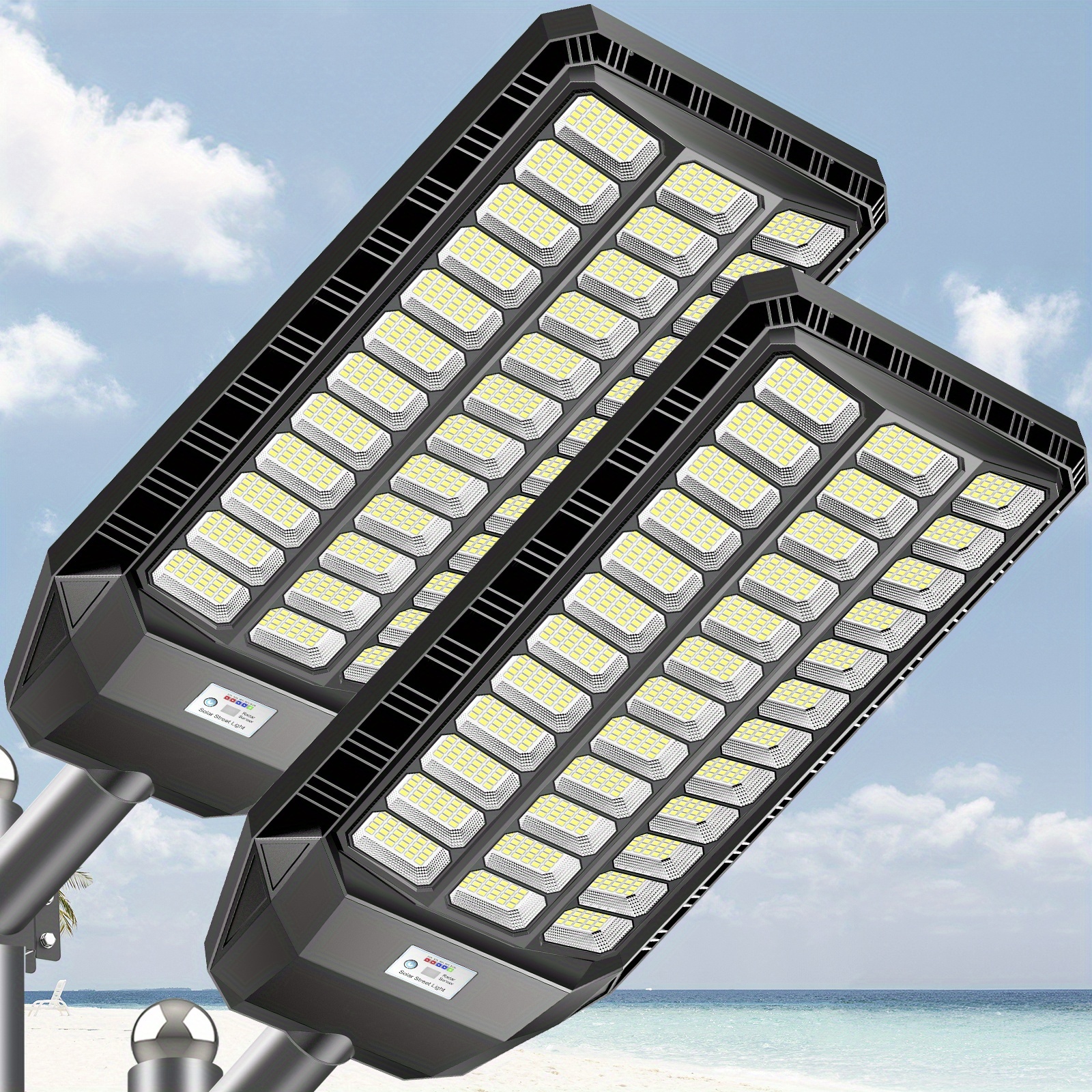 TEMU Adewalk Ultra -large Solar Lights, Solar Street Lights Ip67 Waterproof Outdoor, Dusk To Dawn, Solar Security Flood Lights Motion Sensor With