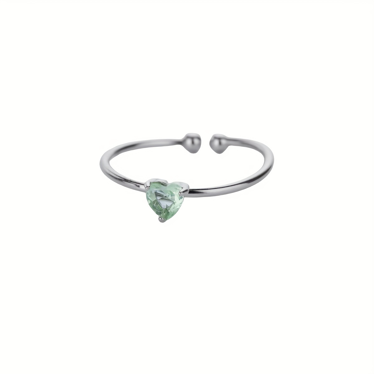 Stainless Steel Birthstone Open Ring, Elegant Fashion