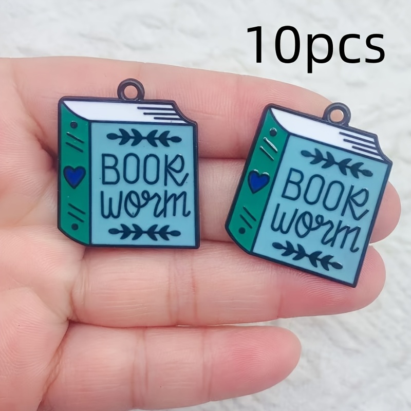 

10pcs Whimsycraft Alloy Charms, Cartoon Comic Book Pendants For Making, Earrings, Necklaces, Keychains - Craft Accessories