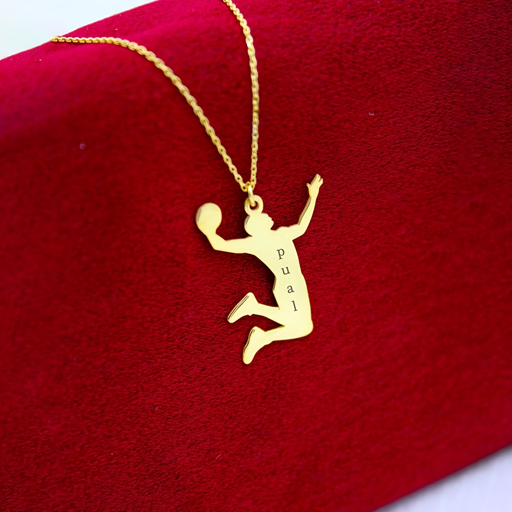 TEMU Personalized Basketball Enthusiast Necklace / Men's Sports Custom Necklace Pendant / 18k Gold Plated Plated Men's Jewelry / Valentine's Day Gift