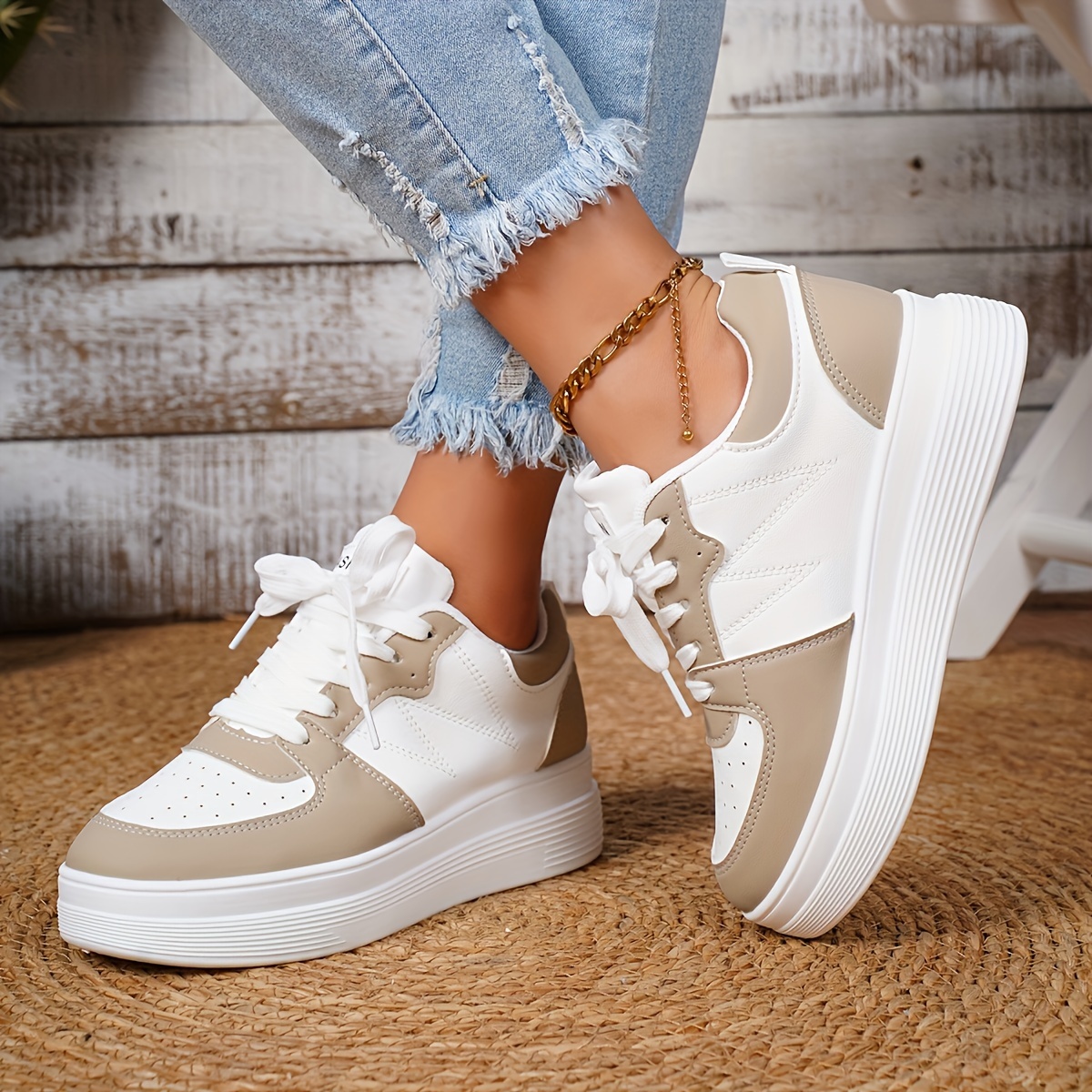 Moda Zapatos Deportivos Tenis Blancos Altos Mujer Zapatos Blancos