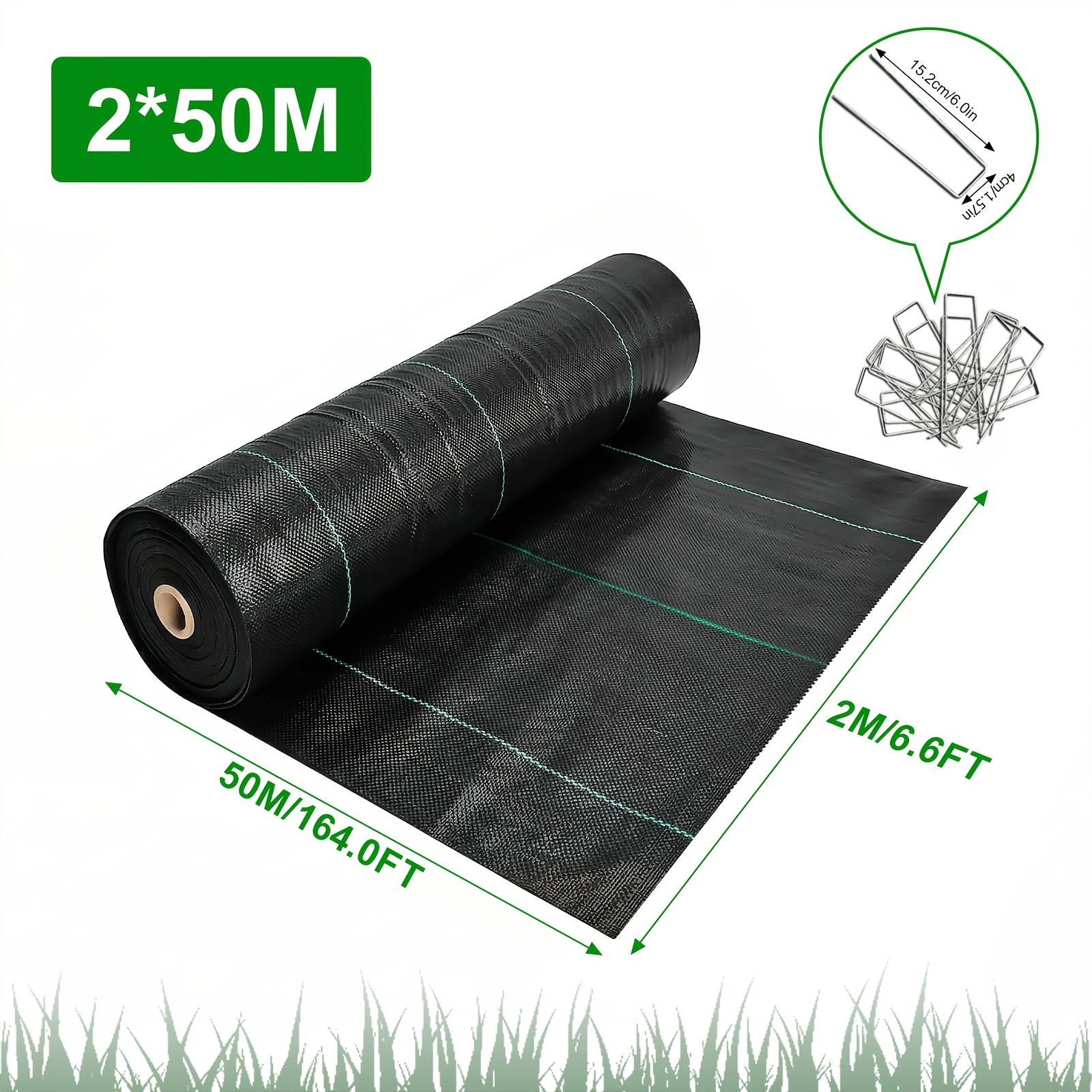 Image of Large-format Black Weed Control Fabric Prevents Weed Growth And Reduces Weed Trouble. Of Quality, Thick And Durable, Easy To Cut, And Suitable For Gardens, , Backyards, And Planting.