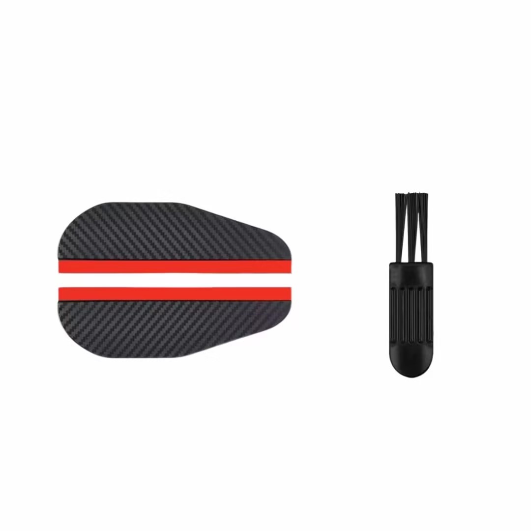 TEMU 3pcs Set (rearview Mirror Rain Guard And Crevice Cleaning Brush) 2pcs Thickened Carbon Fiber Texture Car Side Mirror Rain Guards, Waterproof And