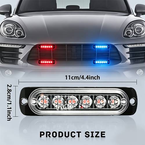 2pcs red 2pcs blue led surface mounted trailer grille lights collision prevention lighting at night suitable for cars suvs trucks snowmobiles vehicles ships