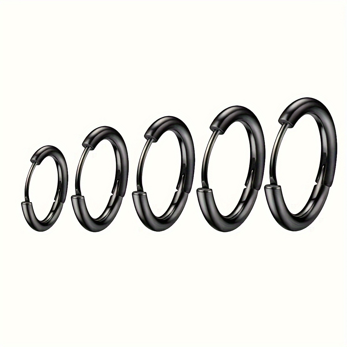 5pcs set titanium steel round earrings trendy mens hoop Temu