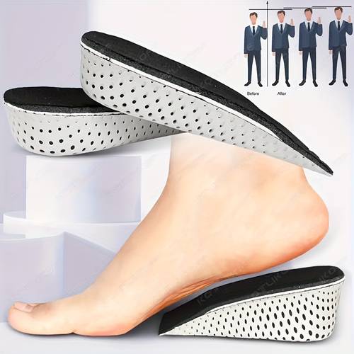 imagem do item 1 par palmilhas respiráveis de espuma viscoelástica para aumentar , palmilhas invisíveis para aumentar o calcanhar, palmilhas para sapatos para aumentar unissexo (4cm )