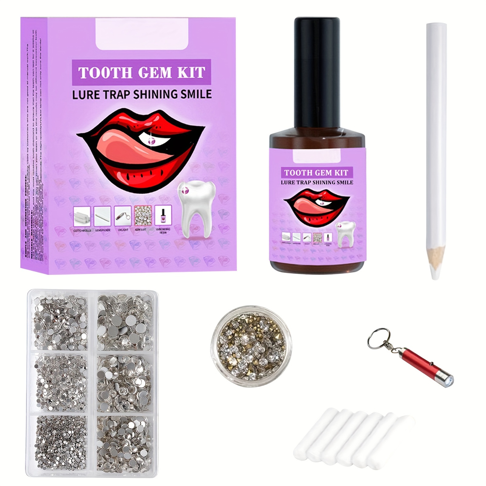tooth faux gemstone kit with tooth faux gemstone and tooth faux gemstone glue tooth curing lamp essential tooth jewelry kit