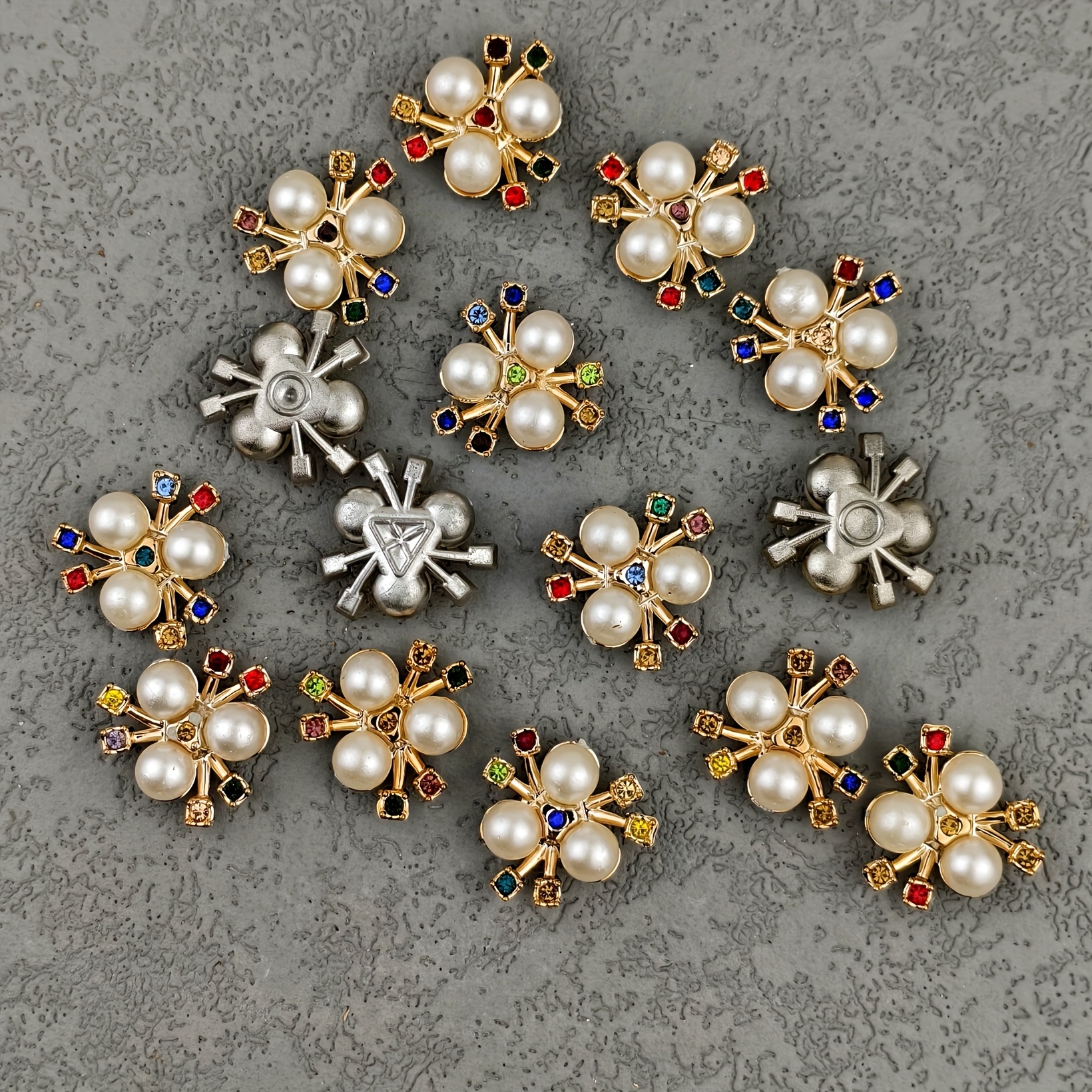 80pcs Colorful Acrylic Flower Disc Bead Patches