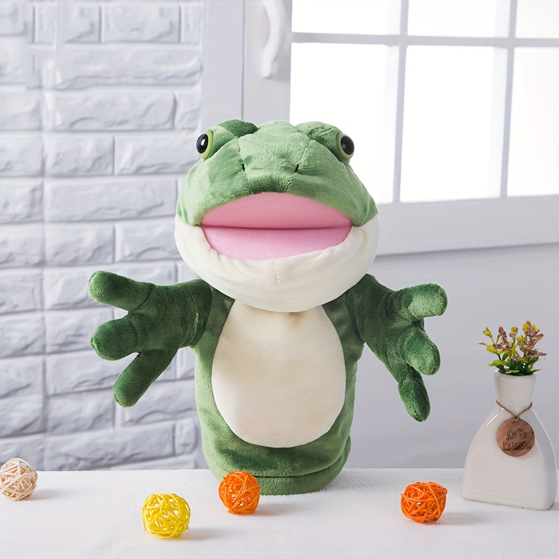 Green Frog Plush Hand Puppet for Storytelling