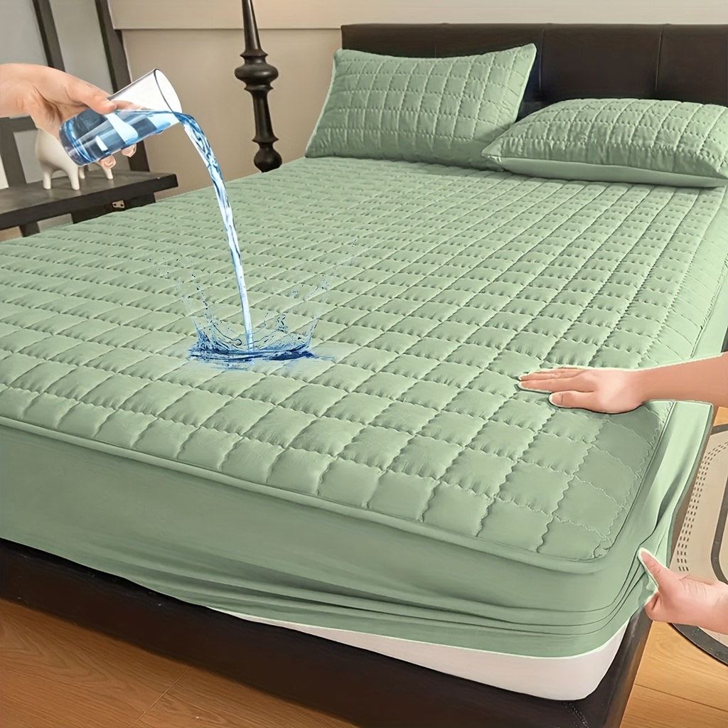 1pc Quilted Mattress Protective Cover - Soft & Waterproof Mattress Protector, Fitted Sheet-Compatible Bedding Cover for Bedroom/Guest Room, 7 Colors Available(Excluding Pillowcase)