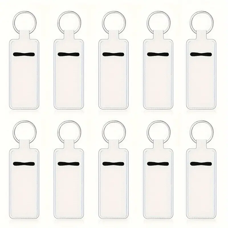 10pcs Sublimation Holder Keychain Blank Neoprene Lipstick Keychain Holder,Temu