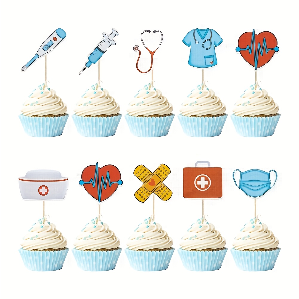 10pcs Of Nurse-themed Cake Toppers Suitable For Decorations At Graduation Birthday Parties For Nurses, Halloween, Christmas