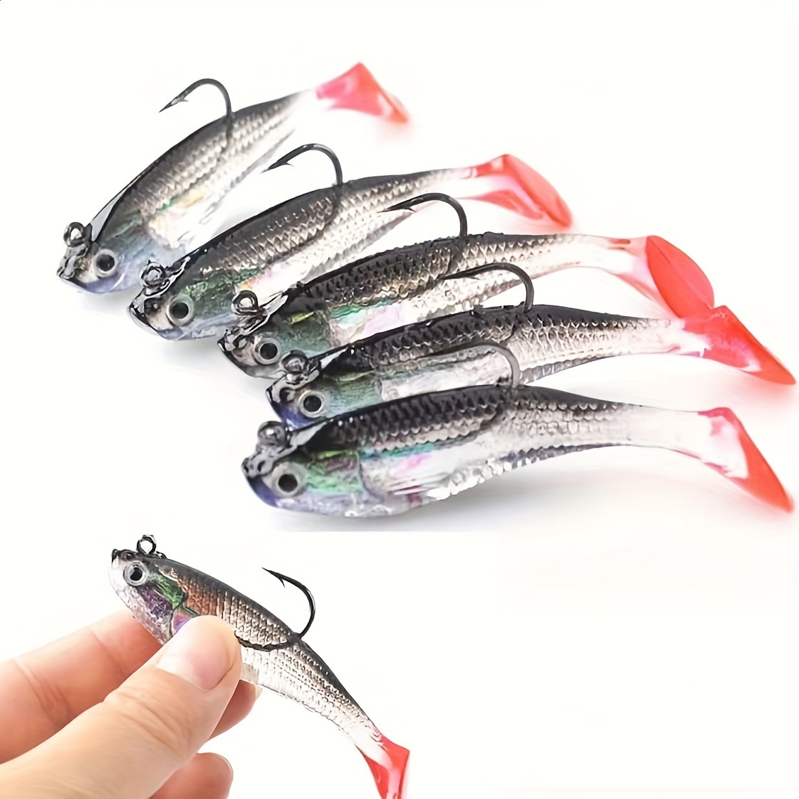 

5pcs Fishing Lure Set - Realistic , Soft Plastic Baits For High-performance Angling