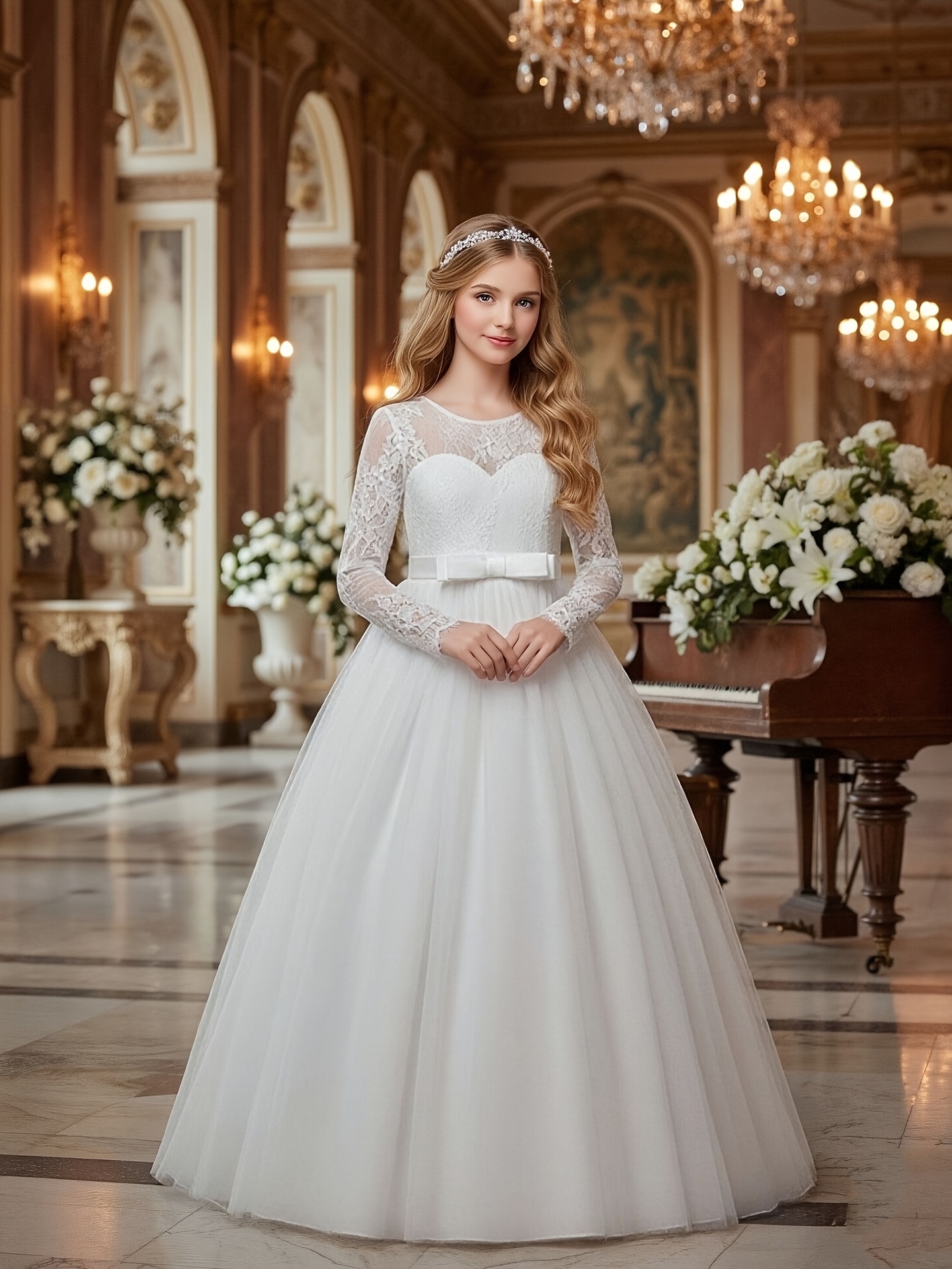 white long lace dresses sold on Temu United States