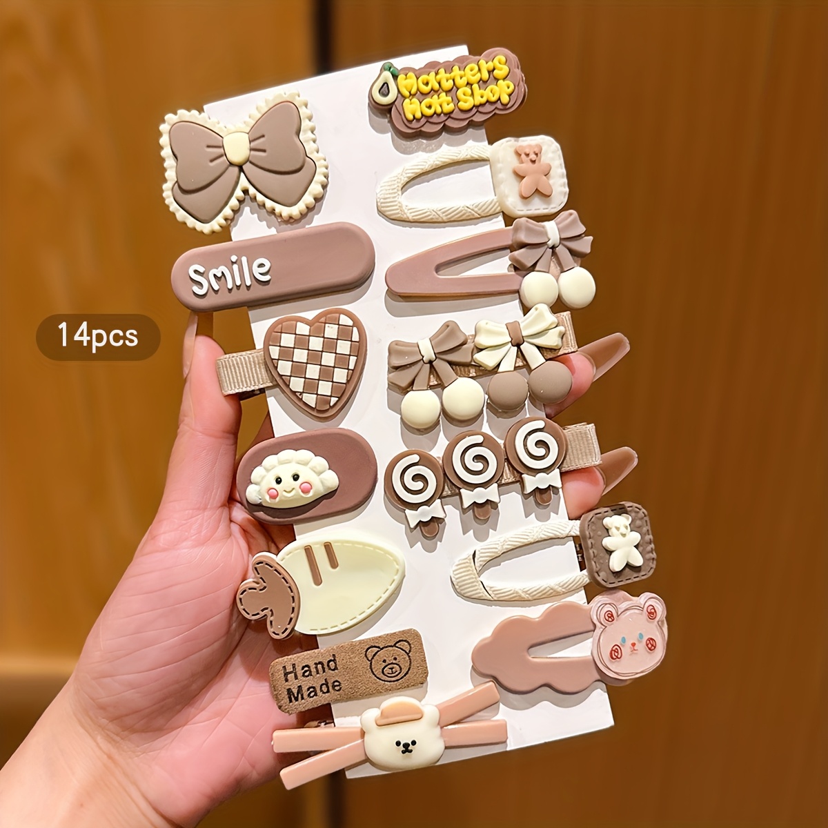 14 Brown Hair Clips, Cute Hair Clips, Headwear Suitable For Daily Use