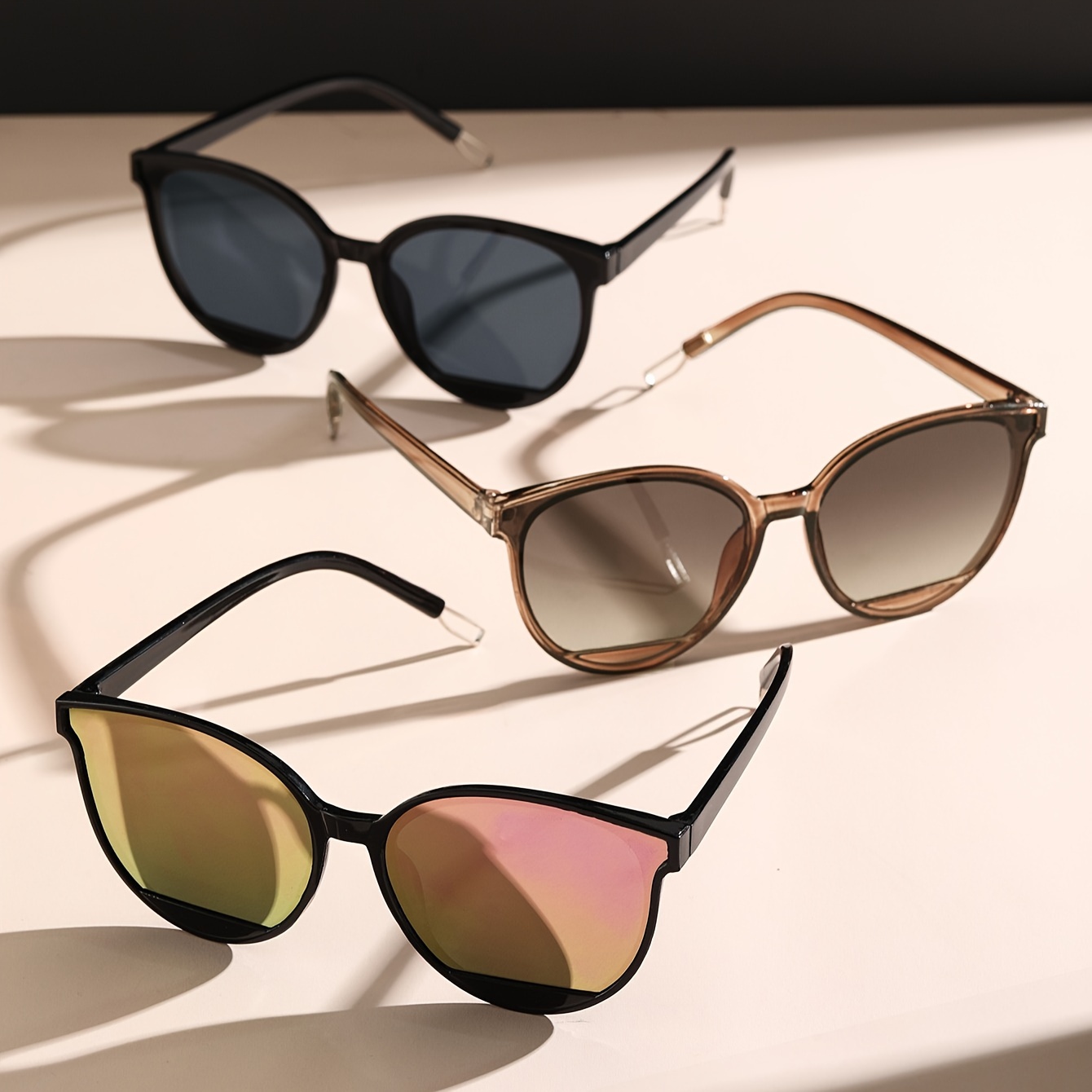 

3pcs Polarized Photochromic Fashion Glasses For Women Men Anti Glare Sun Shades Glasses For Driving Beach Travel