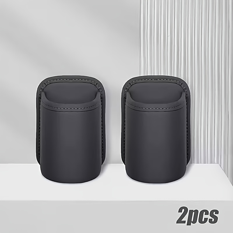 Image of 2 Car Door Cup Holders, Pu Leather Car Drink Holders, Storage Box, Rear Seat Cup Holder, Car Accessory Organizer, For Keeping The Car Tidy