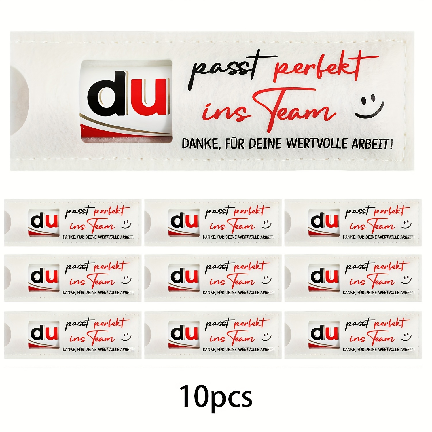 Image of 5/10pcs Felt Gift Bags - German "du Ins Team, Danke, Für Deine Wertvolle Arbeit!" Chocolate Gift Bags, Thank You Gifts, Suitable For Colleagues, Employees (resignation / Farewell Occasions)