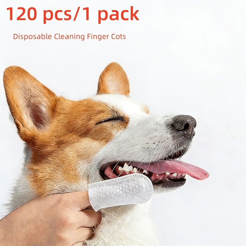 120 count pet cleaning finger cots wet wipes disposable finger cots suitable for cleaning pet cats and dogs essential for ear cleaning and pet   cleaning easy to store and carry gums pet oral hygiene Product details 1